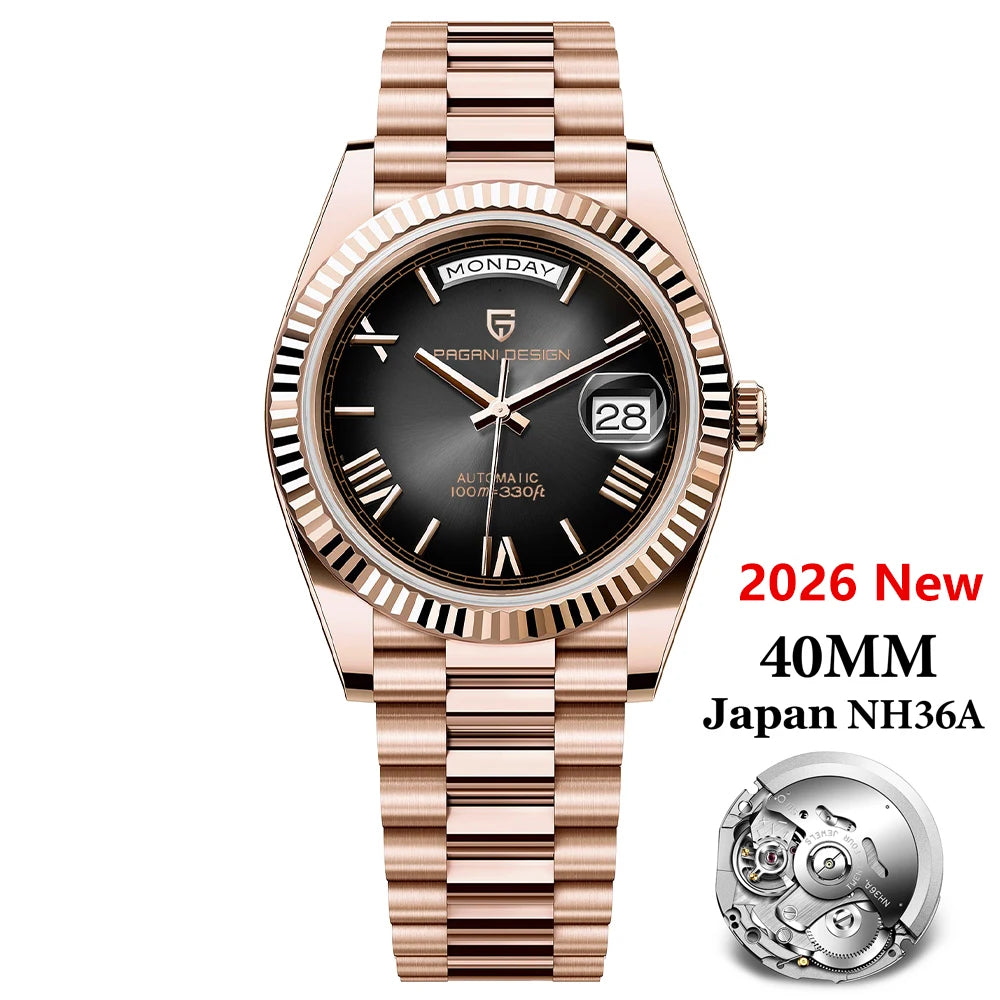PAGANI DESIGN 2026 New DD40 NH36A Men's Watches Luxury Automatic Mechanical Watch For Men AR Sapphire Glass Date Wrist watch Men