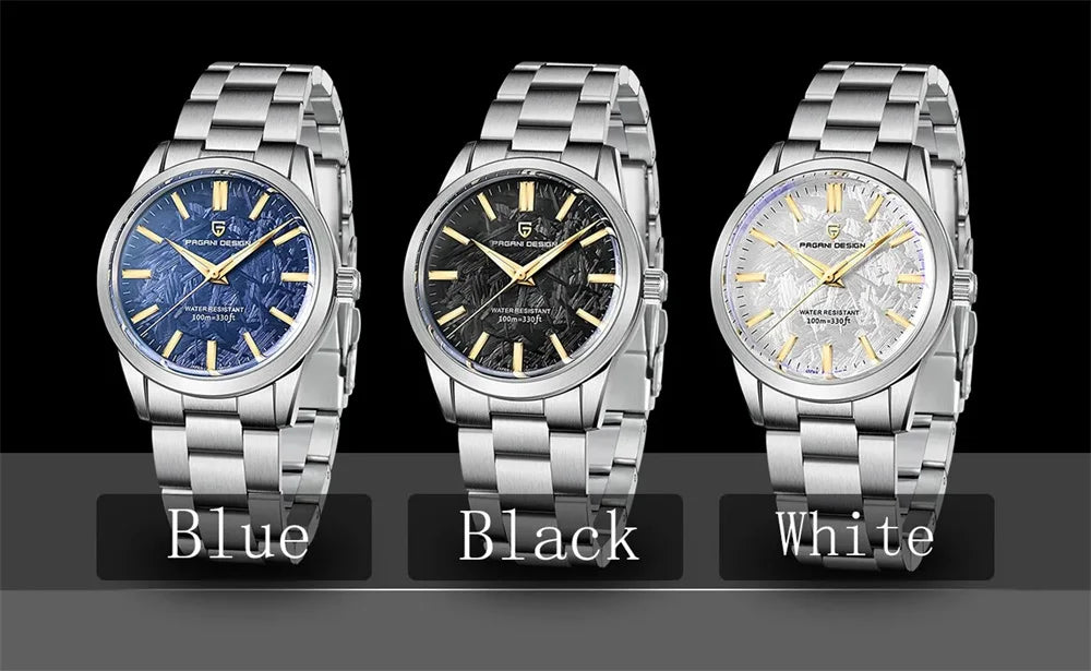 PAGANI DESIGN 40MM Meteorite dial Men Quartz Watches Luxury Business 316L Stainless Steel 100M Waterproof Watch For Men clock