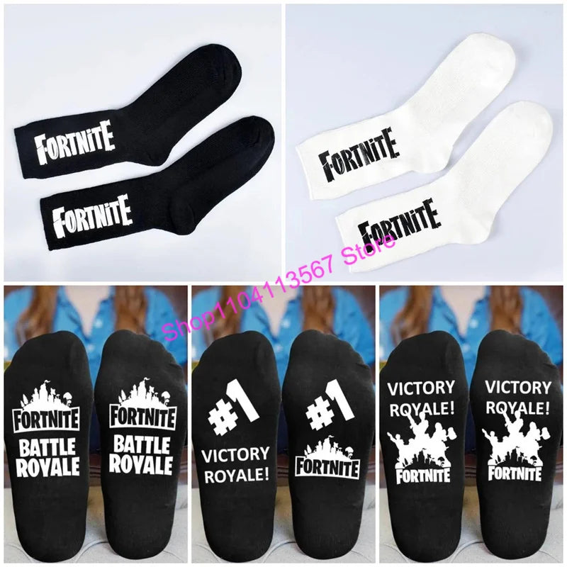 Hot Game Fortnite 1 Pair Socks for Men Women Soft Durable Sock Victory Royale Keep Warm Casual Cotton Socks Hosiery Gift