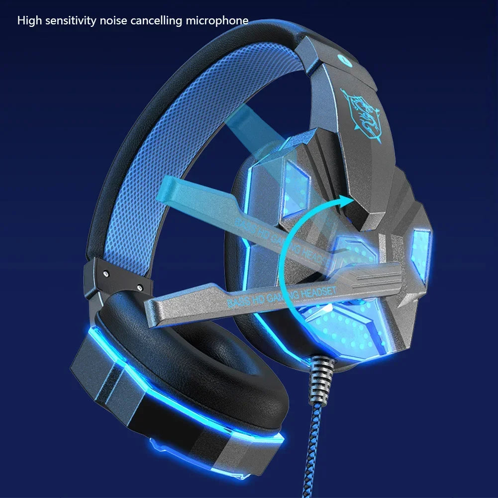 Creative Wired Gaming Headphones High Quality Microphone Led Light Bass Stereo PC Gaming Headset For Computer PS4 PS5 Xbox