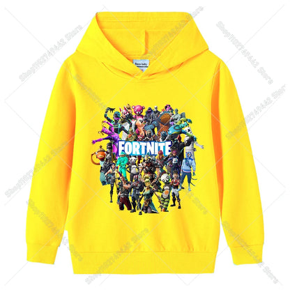 Lasten Fortnite-huppari syksyyn, ohut hupullinen collegepaita pojille ja tytöille, pitkähihainen pusero, urheilu- ja vapaa-ajan lastenvaate