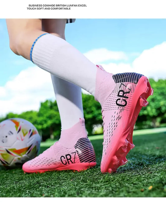 TF Long Stud Training Football Cleats Wear-Resistant Breathable Firm Ground Outdoor Match Training Sports Footwear