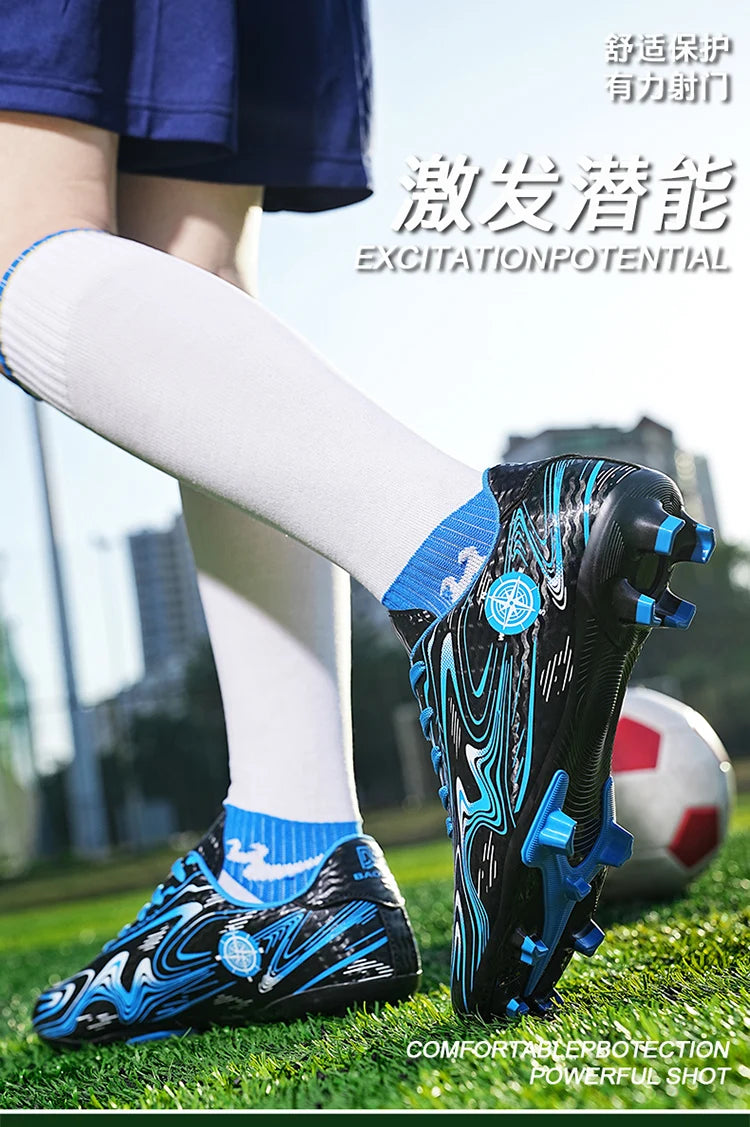 Kids Youth Soccer Cleats Football Shoes Men Non Slip Breathable Lightweight Training Sneakers Boys Children Football Match Boots