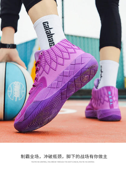 Three-ball generation Lamelo Ball basketball shoes Yin-yang high-top practical youth student basketball shoes men's sports shoes