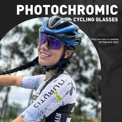 Kapvoe Outdoor fotokromatiska cykelglasögon för män och kvinnor, landsvägscykling, solglasögon, UV400, MTB-cykelglasögon, körglasögon