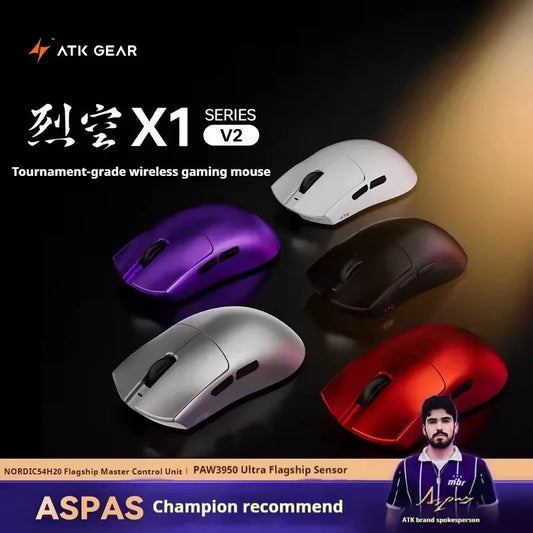 ATK Blazing Sky X1 V2 Series Wireless Mouse Dual Mode Paw 3950ultra 8k Return Rate Custom Ergonomics E-Sport Gaming Ofiice Mouse