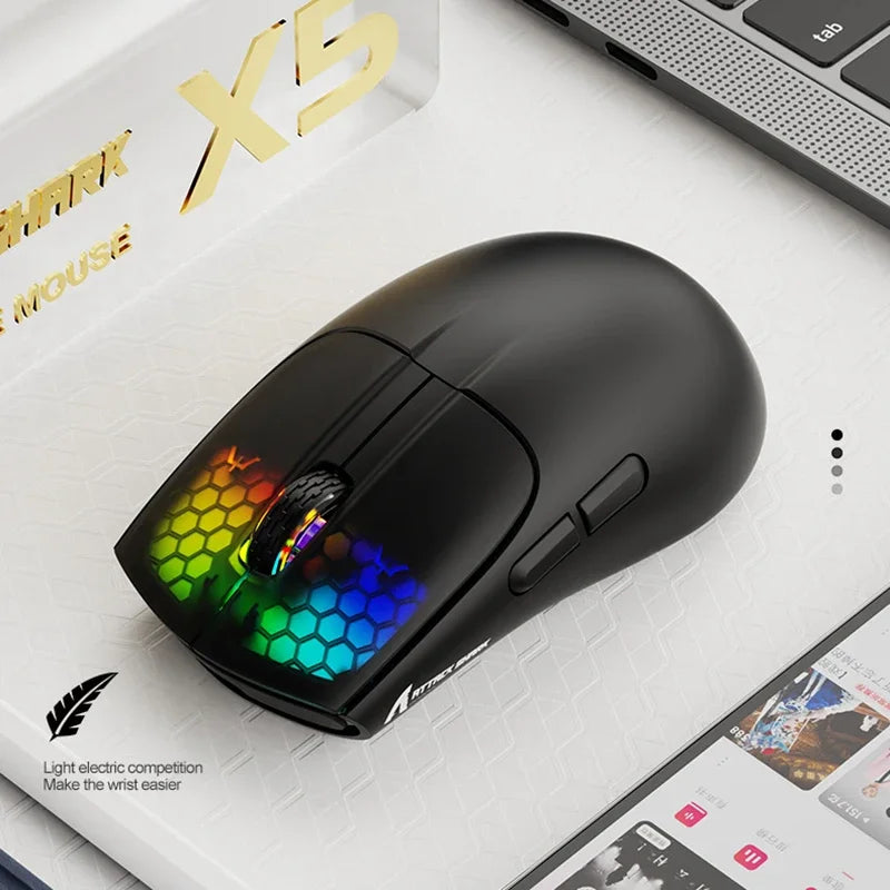 ATTACK SHARK X5 49g wireless Gaming Mouse,Bluetooth Tri-mode,PixArt Optical Sensor for PC/MAC/Wins