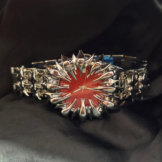 Special-shaped lightning dragon scale spike soldering watch design heavy industry trend Y2K Watches Quirky Quartz Wristwatches