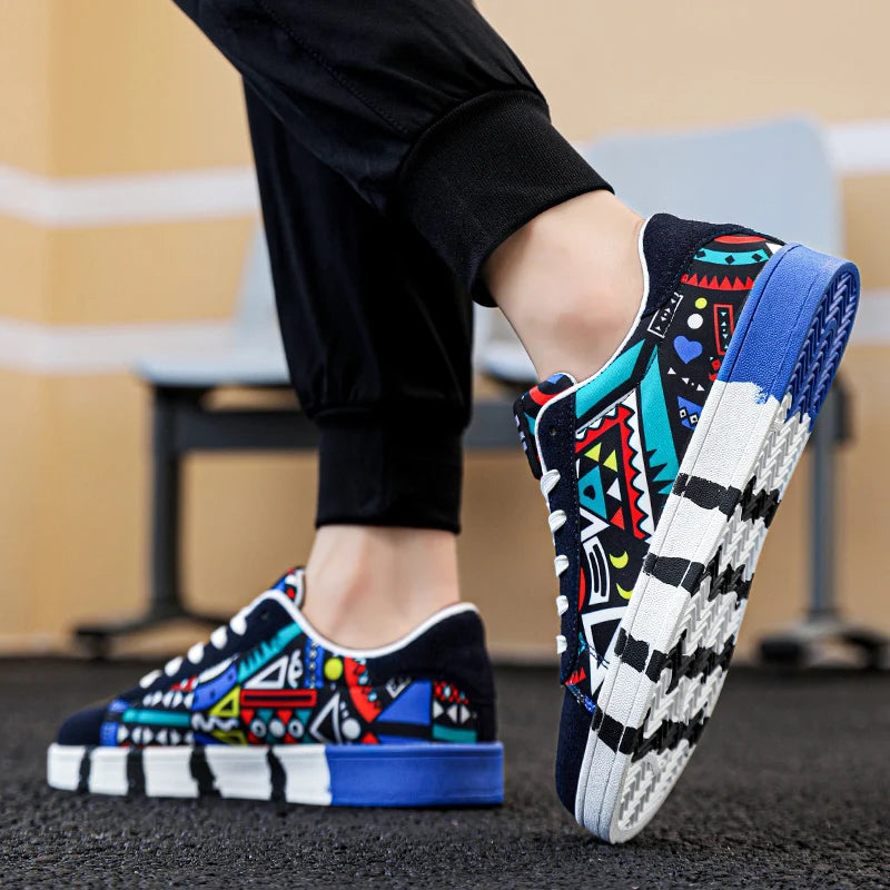 YRZL Skateboard Shoes Men Canvas Sneakers Casual Breathable Walking Shoes Lightweight Flat Shoes for Men Street Trend Sport Shoe