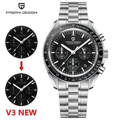 PAGANI DESIGN 2026 New Moon Watch For Men Quartz Multifunction Chronograph Sports Mens Watches Top Brand Luxury Sapphire Mirror