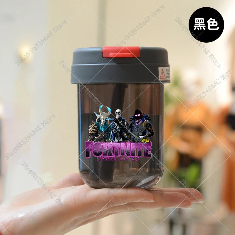 Game Fortnites Mini Straw Cups School Student Plastic Water Bottle Children Leak-proof Coffee Milk Cups Travel Outdoor Office
