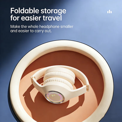Casque de jeu KEBIDUMEI RGB, circumaural, Bluetooth 5.4, prise en charge de la connexion filaire 3,5 mm, lecture sur carte TF, écouteurs tri-mode.