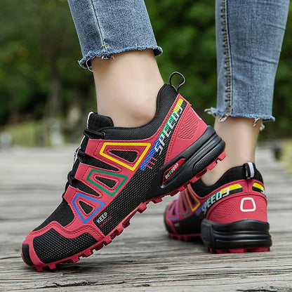 Scarpe da trekking da donna per attività outdoor, scarpe sportive da escursionismo, scarpe tattiche da caccia antiscivolo, scarpe da arrampicata traspiranti con lacci, ciclismo