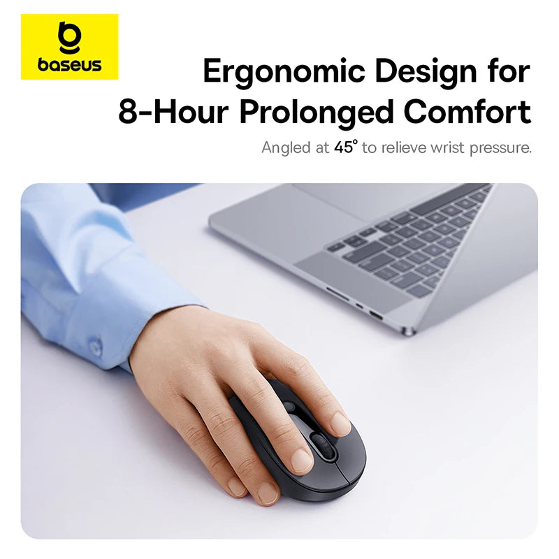 Baseus Wireless Mouse Bluetooth 5.3 2.4GHz Ergonomic 7 Silent Buttons Free Mouse Pad for MacBook Tablet Laptop Computer PC Mice