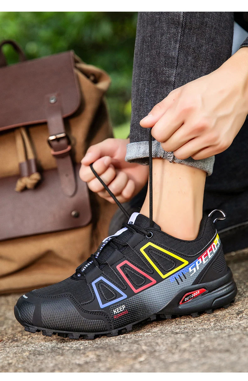 Zapatillas de ciclismo para hombre, calzado outdoor de montaña y cross-country, antideslizante y resistente al desgaste, para entrenamiento de ciclismo y senderismo