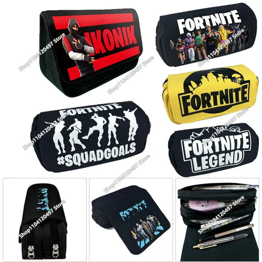 Fortnited Schüler-Federmäppchen mit großem Fassungsvermögen, Stiftetasche für Kinder, Spielzeug, Schulbedarf, Schreibwaren-Etui, Gaming-Geschenk für Jungen