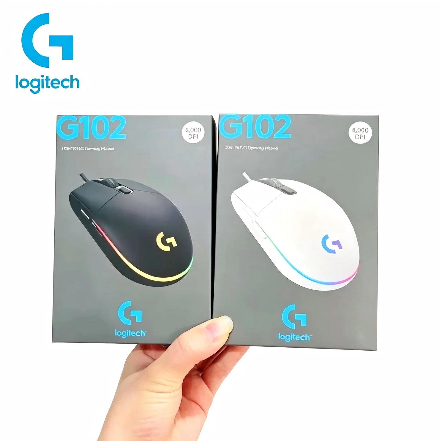 Logitech G102 Mouse Wired Gaming Mouse 8000DPI Optical Effect Esports G102 USB Wired Mouse with PC