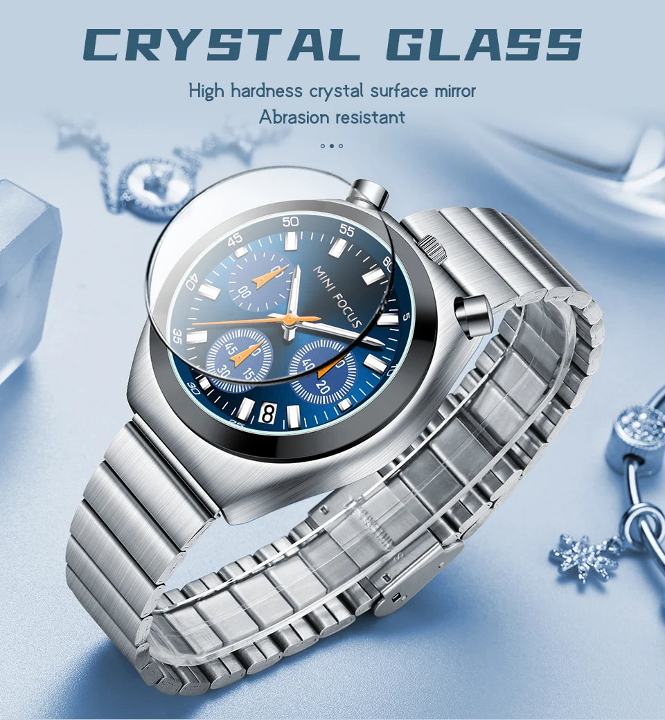 MINI FOCUS Fashion Ladies Watches Top Brand Luxury Multifunction Dial Stainless Steel Strap Elegant Quartz Women Watch Luminous