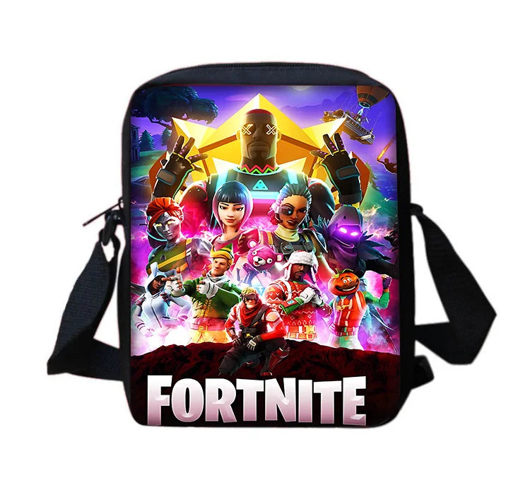 Beliebter FortniteS Schulrucksack für Kinder mit Umhängetasche und Federtaschen – Schultaschen für Jungen und Mädchen, ideales Geschenk