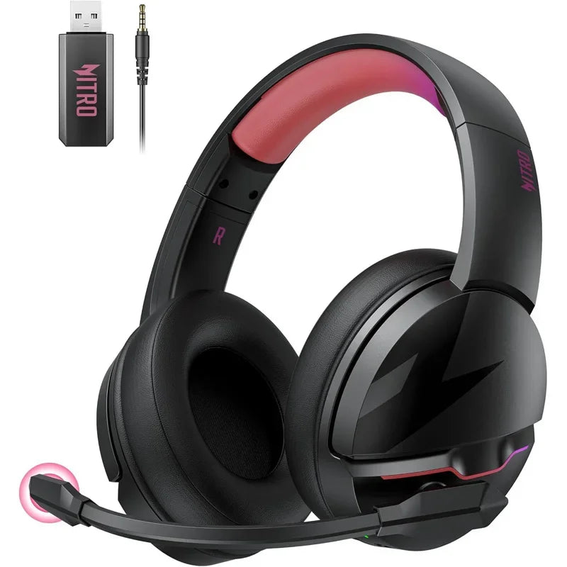 Casque de jeu sans fil Acer K2, Bluetooth 5.3 + 2,4 GHz, 100 heures d'autonomie, casque de jeu pour PS5, PS4, PC, Switch avec micro à réduction de bruit