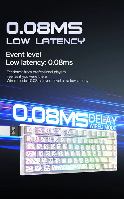 ATTACK SHARK R82 HE 75% Magnetic Keyboard 8000Hz Rapid Trigger 0.005mm RT 0.08ms Latency RGB Wired Gaming Keyboard