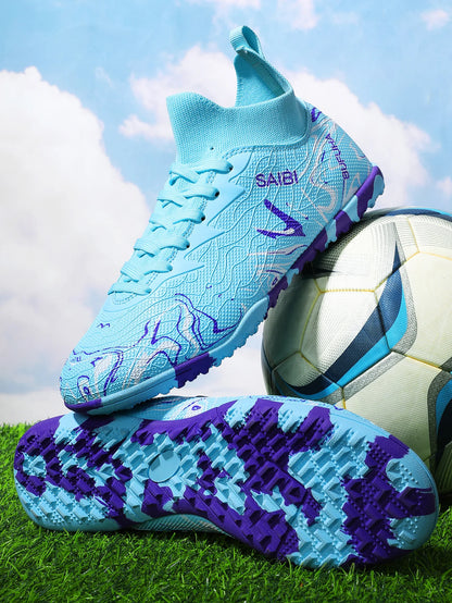 Chaussures de football montantes 2026 avec crampons FG longs et crampons TF, adaptées aux hommes et aux femmes, respirantes et antidérapantes