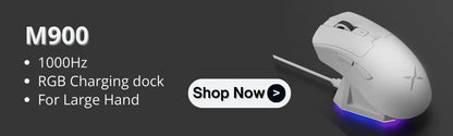 Delux M900PRO Ultra-light Version Wireless Gaming Mouse Ergonomic 1K/8K Polling Rate 50g PAW3395 for Right Big Hand PC Gamer