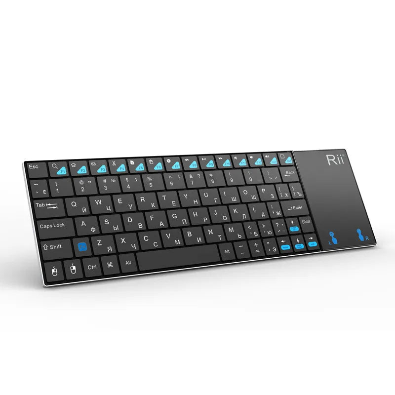 Russian Spanish English French Keyboard Wireless Rii K12+/i12+ Mini Keyboard With Touchpad Mouse For Android Laptop PC TV Box
