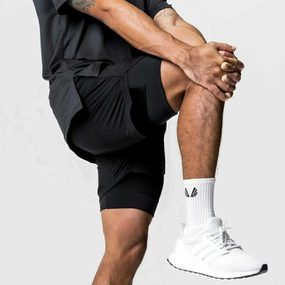 Dragon Ball Men's Shorts Double Layer 2-in-1 Shorts Vegeta Japan Anime Summer Autumn Quick-Drying Fake Two-piece Sports Shorts