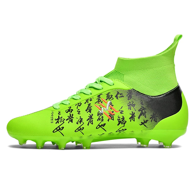 Nouvelles bottes de Football hommes chaussures de Football crampons chaussure de Football professionnelle hauts pointes antidérapantes pour grands garçons large baskets d'entraînement
