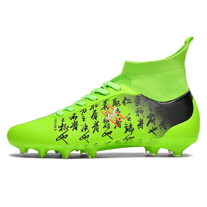 Nouvelles bottes de Football hommes chaussures de Football crampons chaussure de Football professionnelle hauts pointes antidérapantes pour grands garçons large baskets d'entraînement