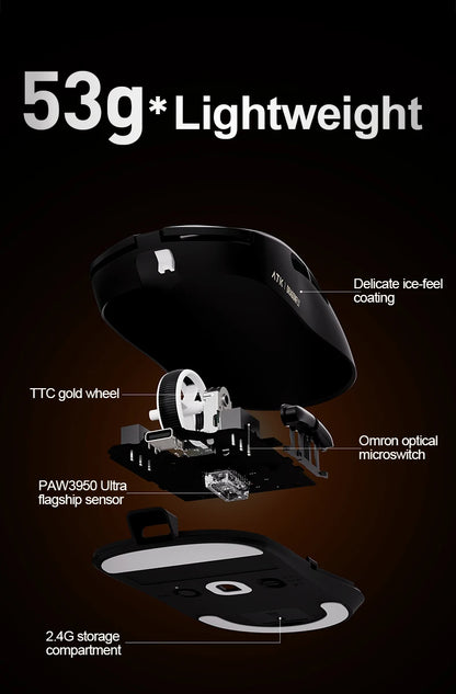 ATK Dragonfly A9 Ultra Wireless Gaming Mouse PAW3950 Ultra Lightweight Tri-mode Ergonomic E-sports Gamer FPS Mice A9 SE Plus
