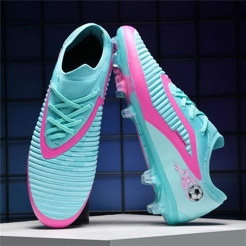 Nuevas zapatillas de fútbol para hombre, botas antideslizantes para adulto, deporte al aire libre para niño, tacos largos de entrenamiento, transpirables y cómodas para partido
