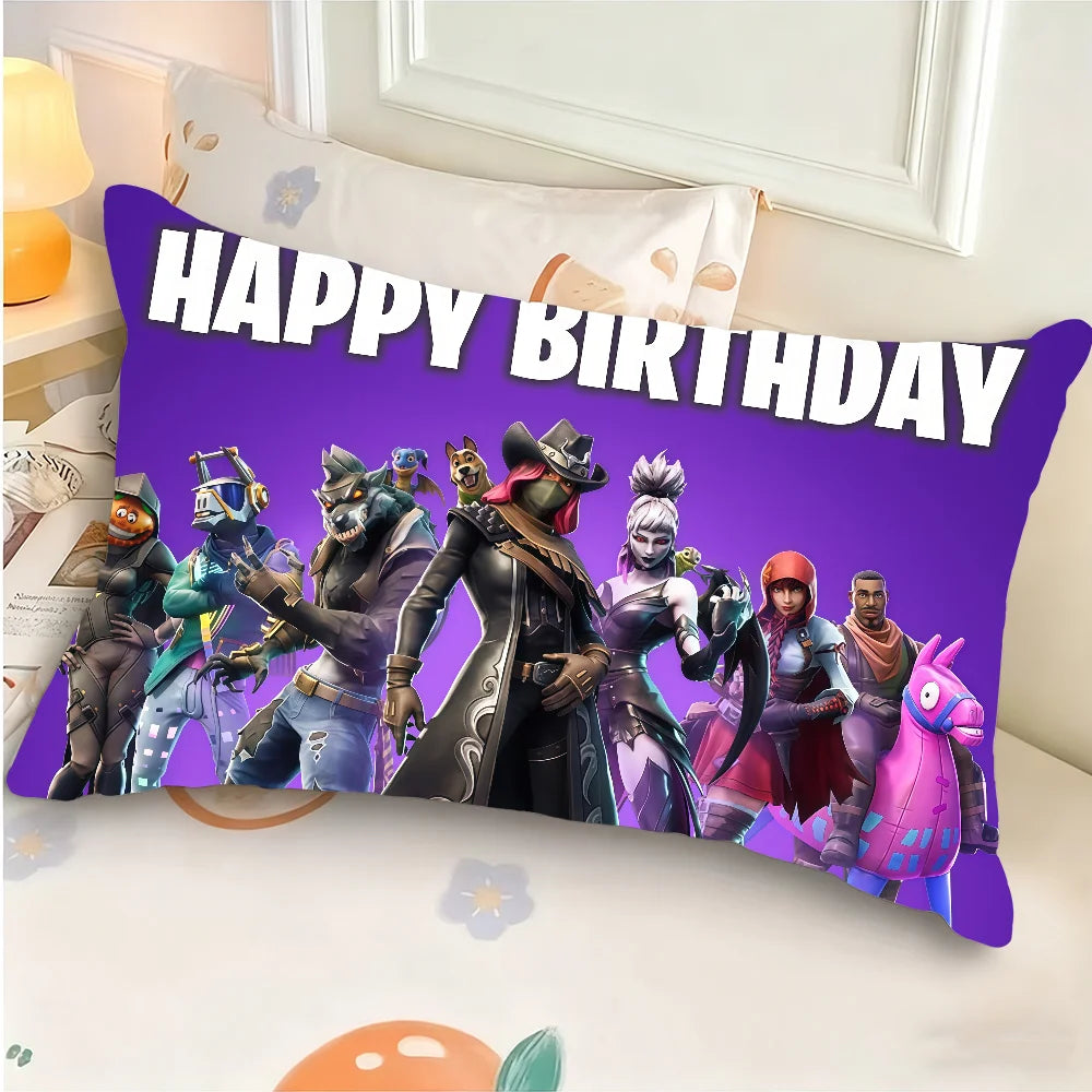 Capa de almofada Game F-FORTNITE COOL BRITHDAY retangular estampada para cama, sofá, quarto e decoração de casa