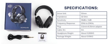 Linsoul Kiwi Ears Ellipse Studio-Grade Dynamic Driver Headphones with Comfortable Design and Dtachable Cable Design