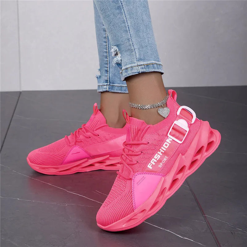 Modieuze paarse casual sneakers in de aanbieding voor dames en heren – Blade hardloopschoenen, grote maat 48, lichte ademende sportschoenen voor heren, mesh sneaker