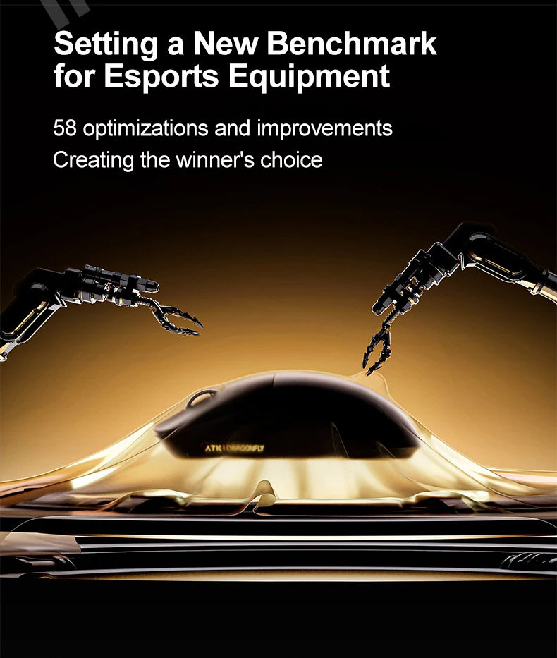 ATK Dragonfly A9 Ultimate bezdrátová herní myš A9 Air PAW3950 ultralehká ergonomická e-sportovní myš pro hráče FPS CSGO A9 Ultra