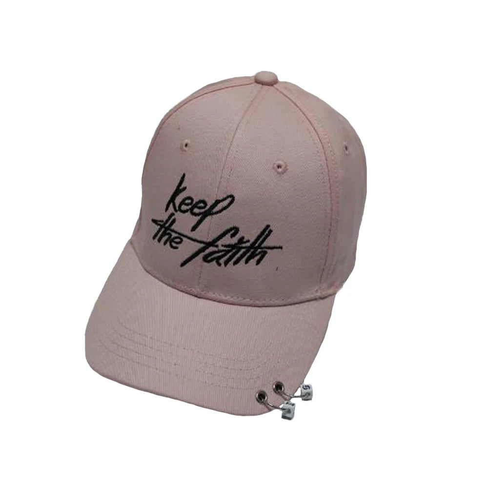 Kvinder Mænd Hip Hop K-pop Snapback-baseballkasket Ensfarvet med ring Sport Dans Rejse Elsker Far-kasket Kasketter Streetwear Justerbar