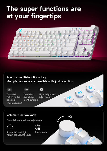 Mchose Mix87 magnetisch toetsenbord, bedraad gamingtoetsenbord, 8K+256K, e-sport, 0,08 ms lage latentie, e-sport, op maat gemaakte gameraccessoires