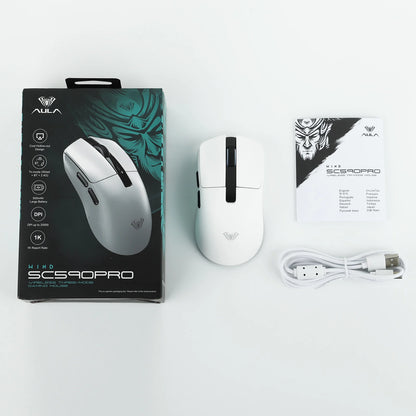 AULA SC590 PRO Wired/Bluetooth/2.4GHz Wireless Gaming Mouse 20000 DPI & PAW3311 Sensor with 1000 Polling Rate for Win/Mac/Gaming