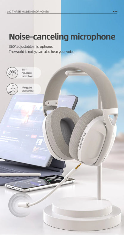 SMAILWOLF L80 Bluetooth wireless 2.4g three-mode gaming headset laptop home thin and light sports headset with microphone