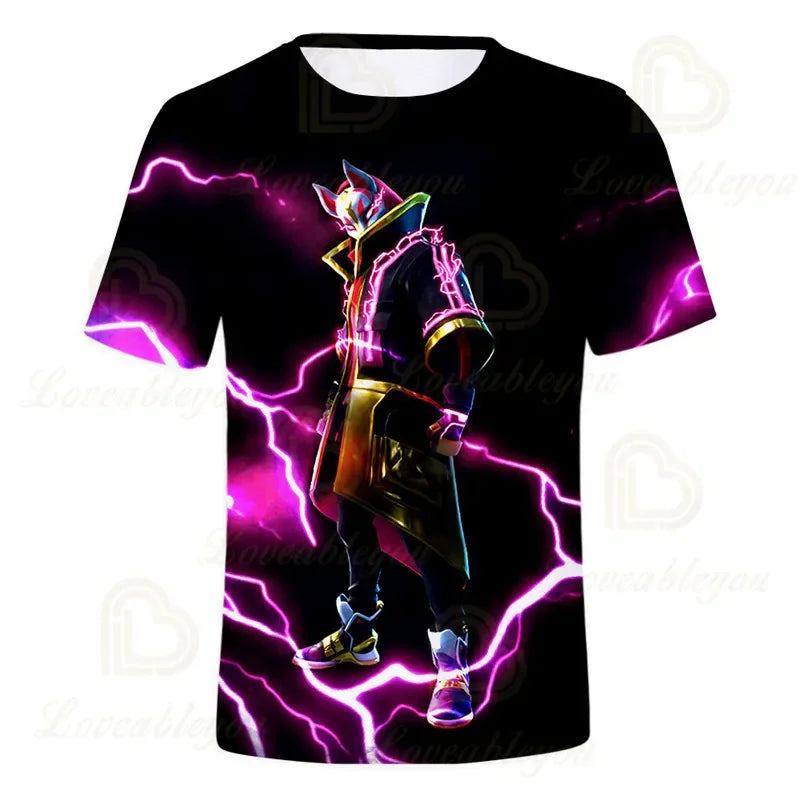 T-shirt 3D Fortnite Victory Game per bambini e neonati, stile Harajuku, top Battle Royale Hero carino per bambini, maschi e femmine