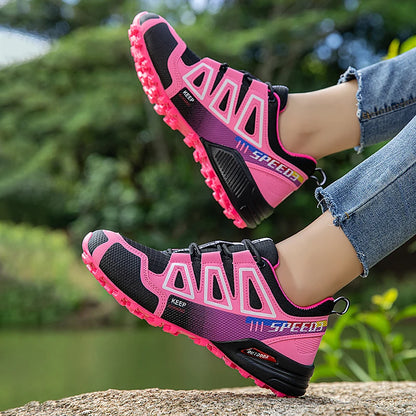 Scarpe da trekking da donna per attività outdoor, scarpe sportive da escursionismo, scarpe tattiche da caccia antiscivolo, scarpe da arrampicata traspiranti con lacci, ciclismo