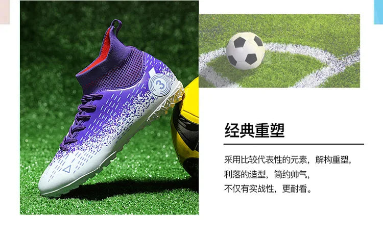 Teenage Adult Football Shoes New Fashion Large Size Sneakers Outdoor Professional Competition Training Football Footwear 31-48
