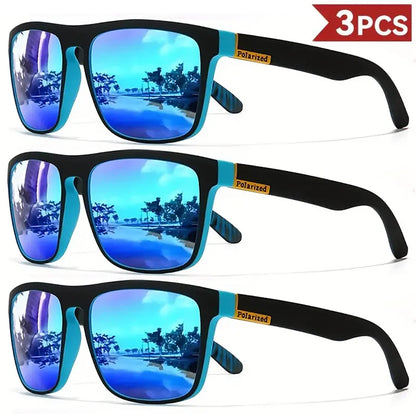 1/3/4PCS Men Classical Square Sports Sunglasses Lightweight PC Frame UV400 for Driving Fishing Cycling Unisex Durability