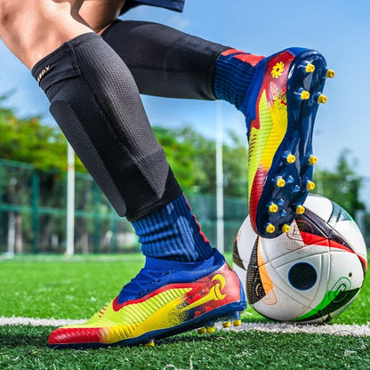 Nouveaux hommes bottes de Football adulte antidérapant Sport de plein air entraînement crampons chaussures de Football garçons longues pointes respirant Match confortable