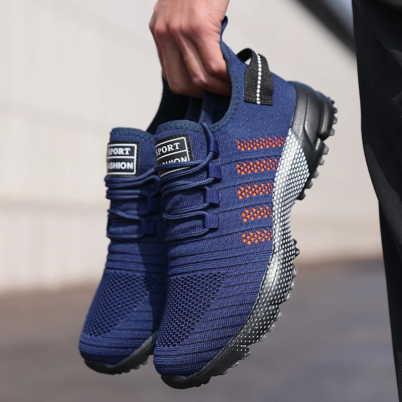 Casual herensneakers van mesh, lichtgewicht en ademend, met zachte zool – instap hardloopschoenen, lage loafers en trainers voor heren