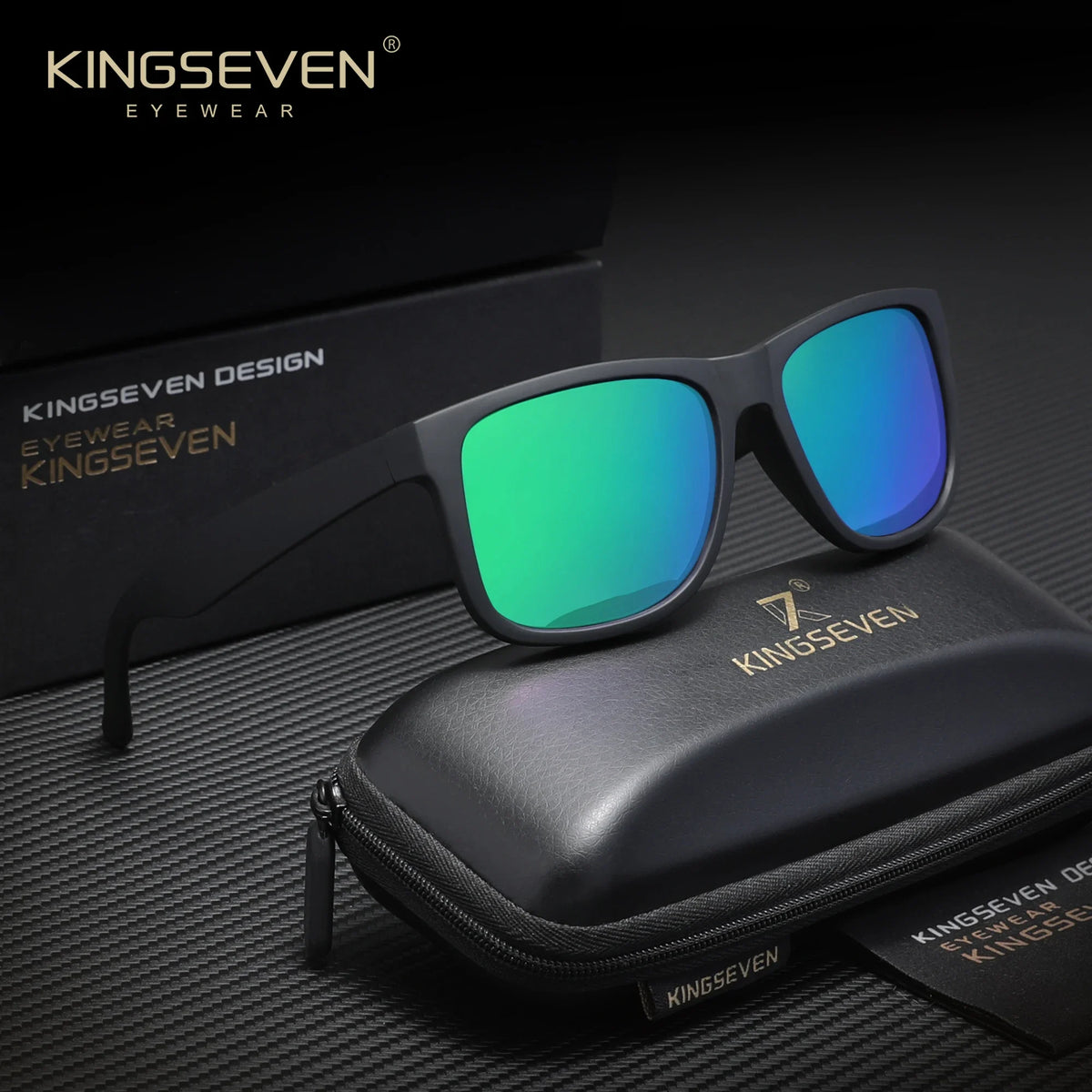 KINGSEVEN Fashion Square Polarized Men and Women Sunglasses Driving Outdoor Travel Glasses UV400