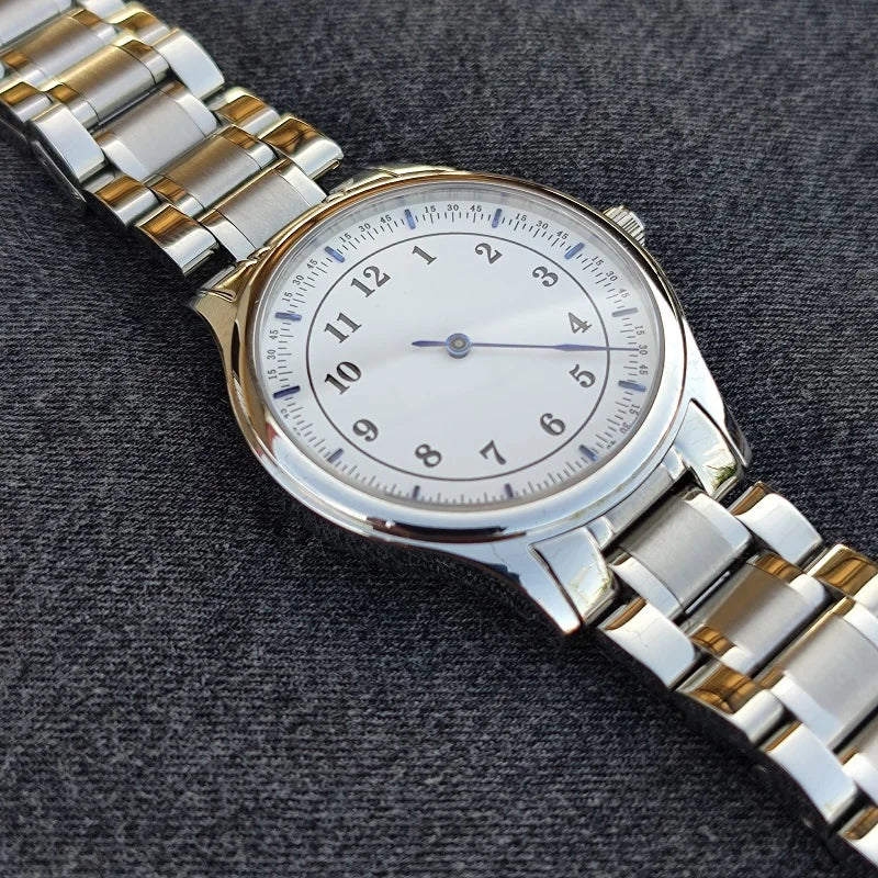 Single needle independent blue needle minimalist fashion personality sapphire mirror waterproof quartz watch for men