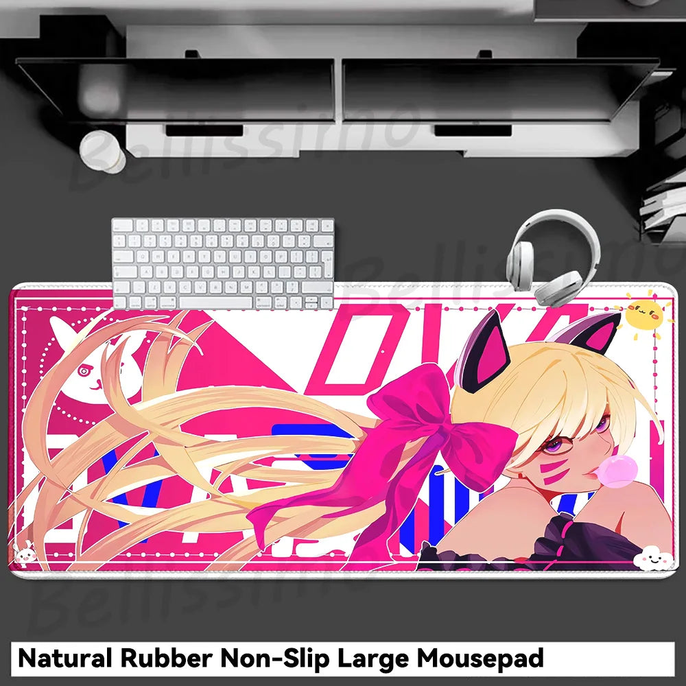 Accessori gaming O-Overwatch D-D.va Tappetino mouse grande Tappetino per tastiera e mouse PC Scrivania XXL Tappetini estesi Gamer Mausepad